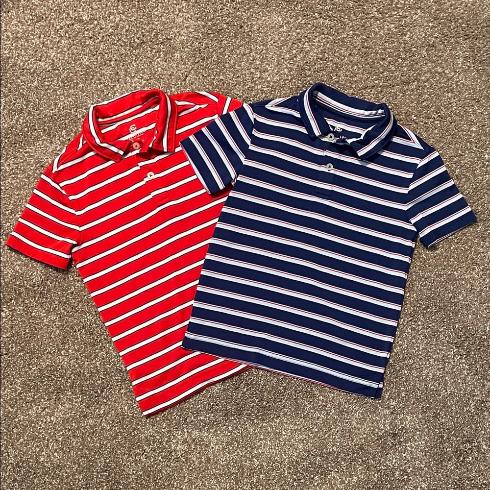 Class Club Kids' Polo Shirts - Red, Navy & White Stripes Size 4/5